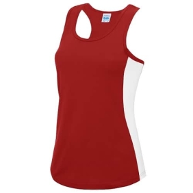 Dri-Fit contrast dames singlet jc016 fire red arctic white