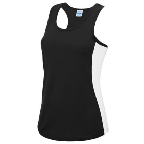 dri-fit dames singlet jet black-arctic white van 100% polyester.