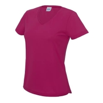 Dri-Fit dames v-hals shirt jc006 hot-pink.