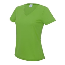 dri-fit dames shirt jc006 met v-hals lime-green