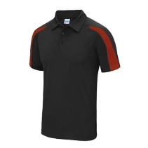 dri-fit heren polo shirt JC043 jet-black Fire-red