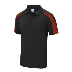Contrast Cool polo JC043 - Jet black Fire red.