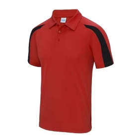 dri-fit contrast heren JC043 poio shirt Fire-red Jet-black