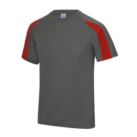 Dri-Fit Contrast Cool T JC003 -Charcoal - Fire Red