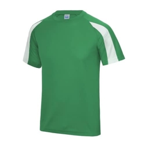 Kelly green-Arctic white dri-fit contrast heren shirt