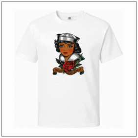 Everynite Sailors Delight bedrukt op een t-shirt voorkant