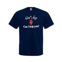 God is busy can i help you tshirt