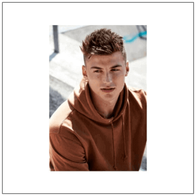 College hoodie JH001 Carmel Toffee - model