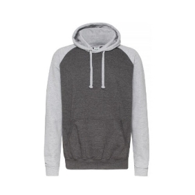 Baseball hoodie JH009 Charcoal Heather grey