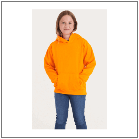 Kids Electric Hoodie JH004J in de kleur Electric orange - model voorkant