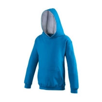 Kids Varsity hoodie Sapphire blue- Heather grey