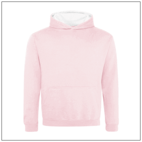Kids Varsity Hoodie JH003J Baby Pink - Arctic white