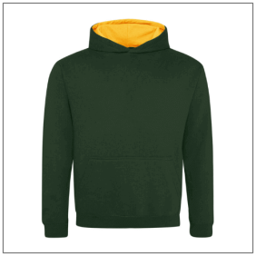 Kids Varsity Hoodie JH003J Forest Green - Gold