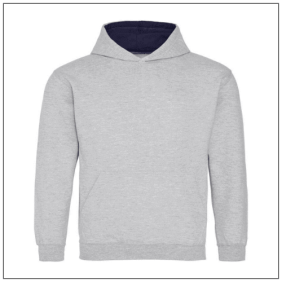 Kids Varsity Hoodie JH003J Heather grey - French Navy