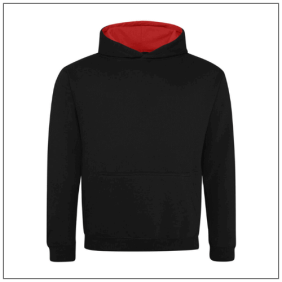 Kids Varsity hoodie JH003J Jet black - Fire red