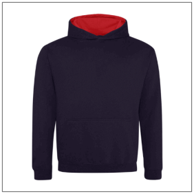 Kids Varsity hoodie JH003J New french navy - Fire red