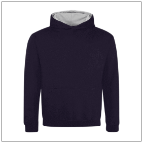 Kids Varsity hoodie JH003J New french navy - Heather grey