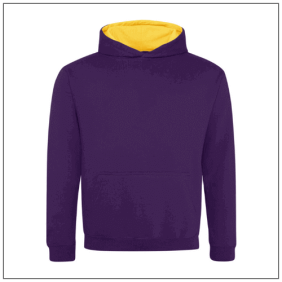 KIds varsity hoodie JH003J Purple - Sun yellow
