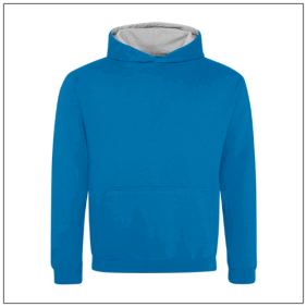 Kids Varsity hoodie Sapphire blue- Heather grey