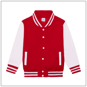 AWDis Kids Varsity Jacket JH043J | BBshirts Kleuren Fire red-White
