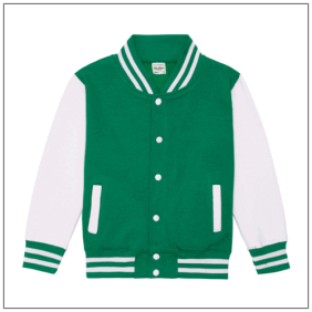 AWDis Kids Varsity Jacket JH043J | BBshirts Kleuren Kelly green-White