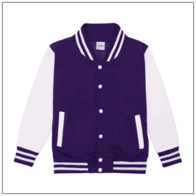 AWDis Kids Varsity Jacket JH043J | BBshirts Kleuren Purple-White