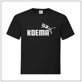 Koema bedrukt op een t-shirt van bbshirts.
