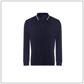 AWDis Long Sleeve Tipped 100 Polo JP103 – Tijdloze klasse met een moderne twist. Kleuren Oxford navy White