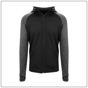 Mens Contrast sports Zoodie JC057 Black - Black slate melange