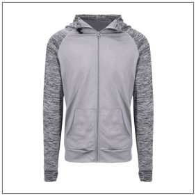 Mens Contrast sports Zoodie JC057 Grey - Grey melange
