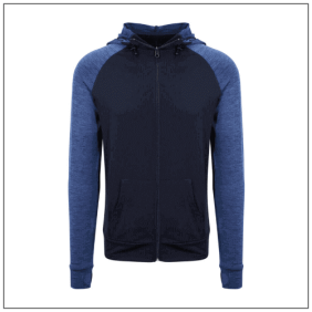 Men's Cool Contrast Zoodie JC057 – sportieve stijl met performance-fit Kleuren Navy melange