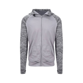 Mens Cool Contrast Zoodie JC057 -Grey - Grey melange