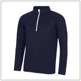 Men's Cool 1/2 Zip sweat JC031 - French navy Arctic white.