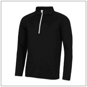 Men's Cool 1/2 Zip Sweat JC031 - Jet black Arctic white.