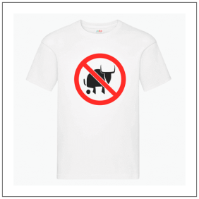 No Bullshit bedrukt op een wit t-shirt