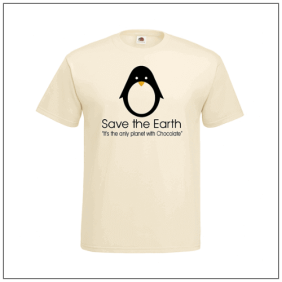 Save the Earth bedrukt op een t-shirt