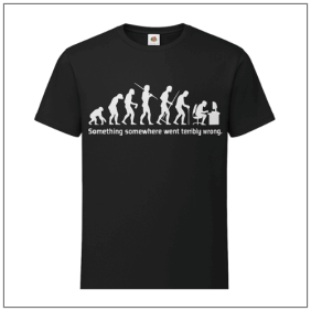 Something, somewhere went terrible wrong bedrukt op een zwart t-shirt van bbshirts