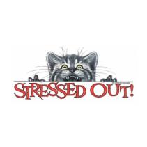 Stressed Out print bedrukt op t-shirt.