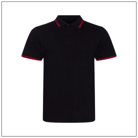 Stretch Tipped Polo JP003 - Black red