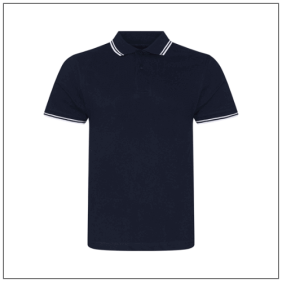 AWDis Stretch Tipped Polo Shirt – Voor de Man die Comfort en Stijl Combineert. Kleuren Navy white