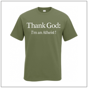 Thank god i am a atheist bedrukt op een t-shirt