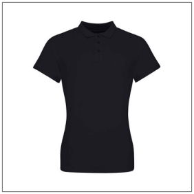 de AWDis The 100 Women's Polo JP100F in Deep black – getailleerde dames polo