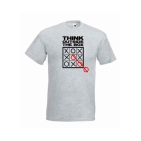 Think outside the box t-shirt van 100% katoen 27-kleuren.