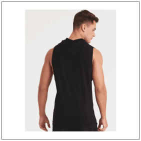 Urban Sleeveless Muscle Hoodie JC053 model achterkant