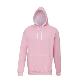 Varsity Hoodie JH003 Baby pink Arctic White