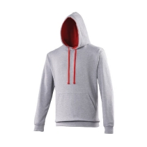 Varsity hoodie JH003 hoodie Heather grey-Fire-red