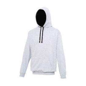 Varsity Hoodie Heather Grey - Jet black