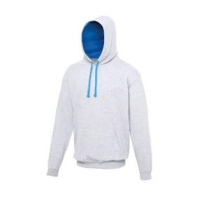 Varsity Hoodie JH003 heather Grey - Sapphire Blue