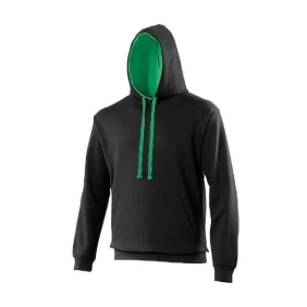 Varsity Hoodie JH003 Jet Black - Kelly Green