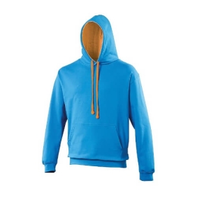 Awdis Varsity hoodie JH003 Sapphire-blue Orange-crush